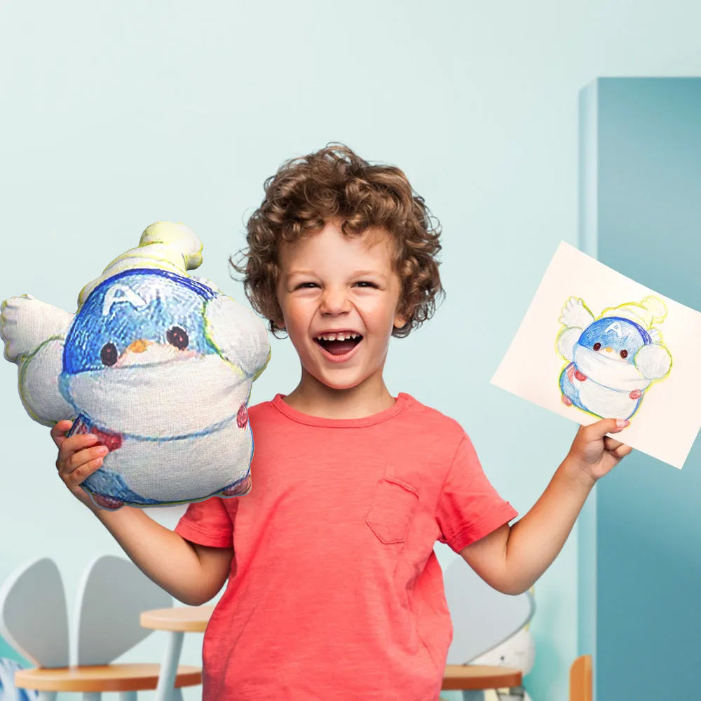 Custom Stuffed Animals from Drawing, Turn Kids Drawing into Personalized 15in Plush Toy
