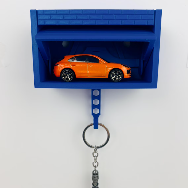 Mini Garage Key Holder for 1:64 Scale Cars Wall Mount Display Gift for Car Lovers - photomoonlampau