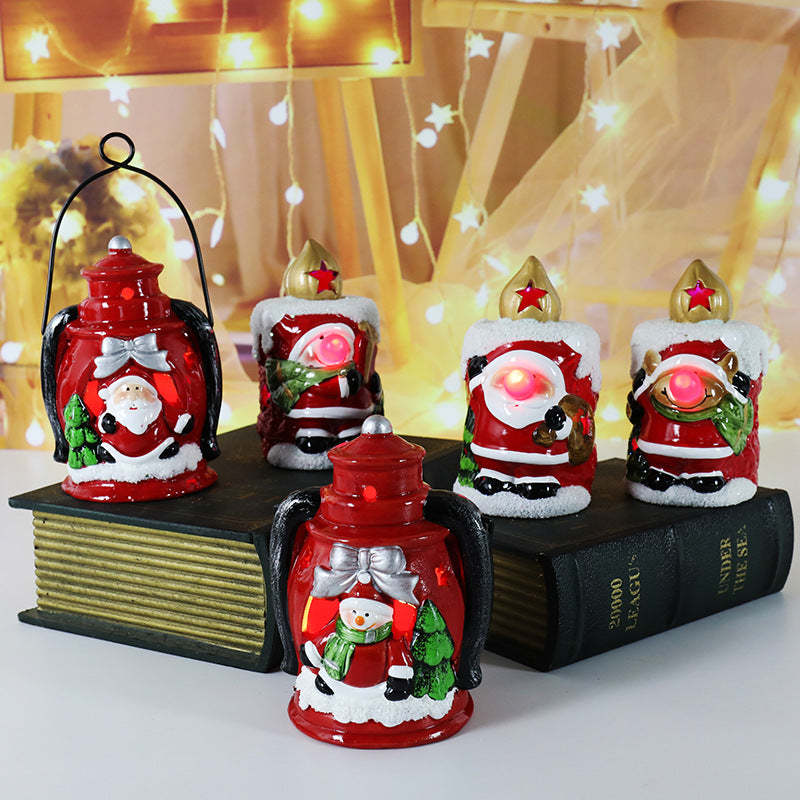 Christmas Flameless Candles Lovely Santa Claus Snowman Candle Light Christmas Decoration - photomoonlampau