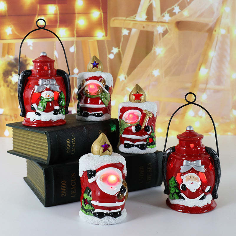 Christmas Flameless Candles Lovely Santa Claus Snowman Candle Light Christmas Decoration - photomoonlampau