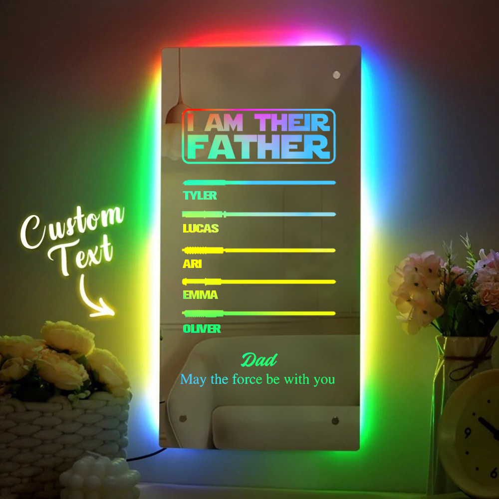 Father's Day I Am Their Father Lightsaber Mirror Lamp Gift for Dad - MyMoonLampAu