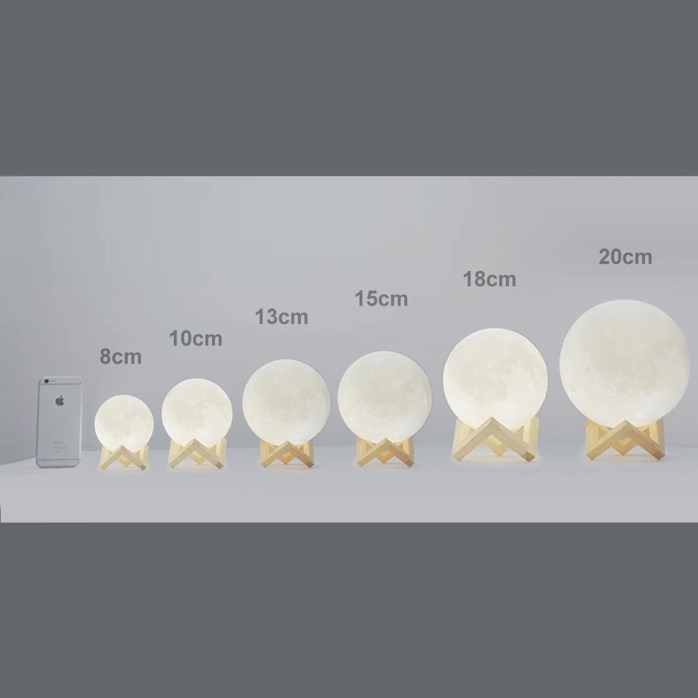 Christmas Gifts Custom Engraved 3D Printing Photo Moon Lamp | Touch to Convert 2 Light Colors