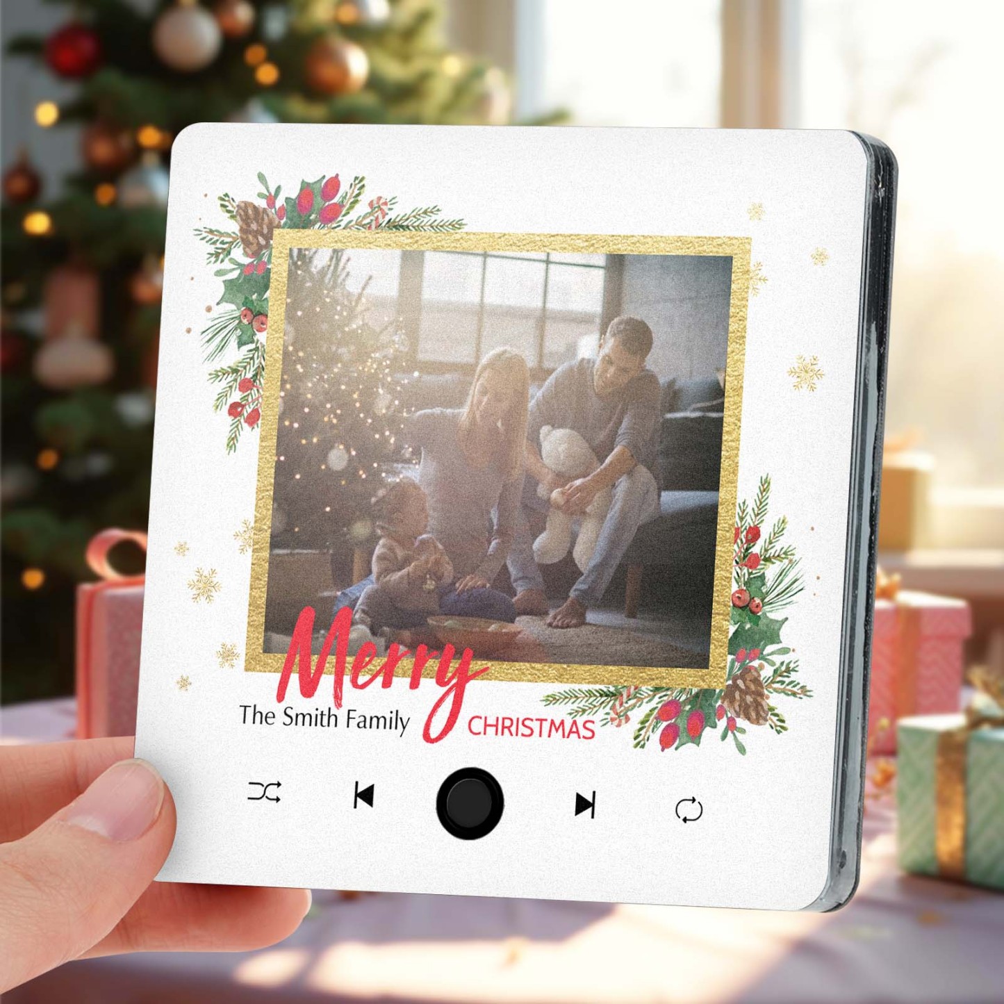 Personalized Music Fridge Magnet Merry Christmas Custom Music Magnets Can Play Songs Christmas Gift Family Gifts - photomoonlampau