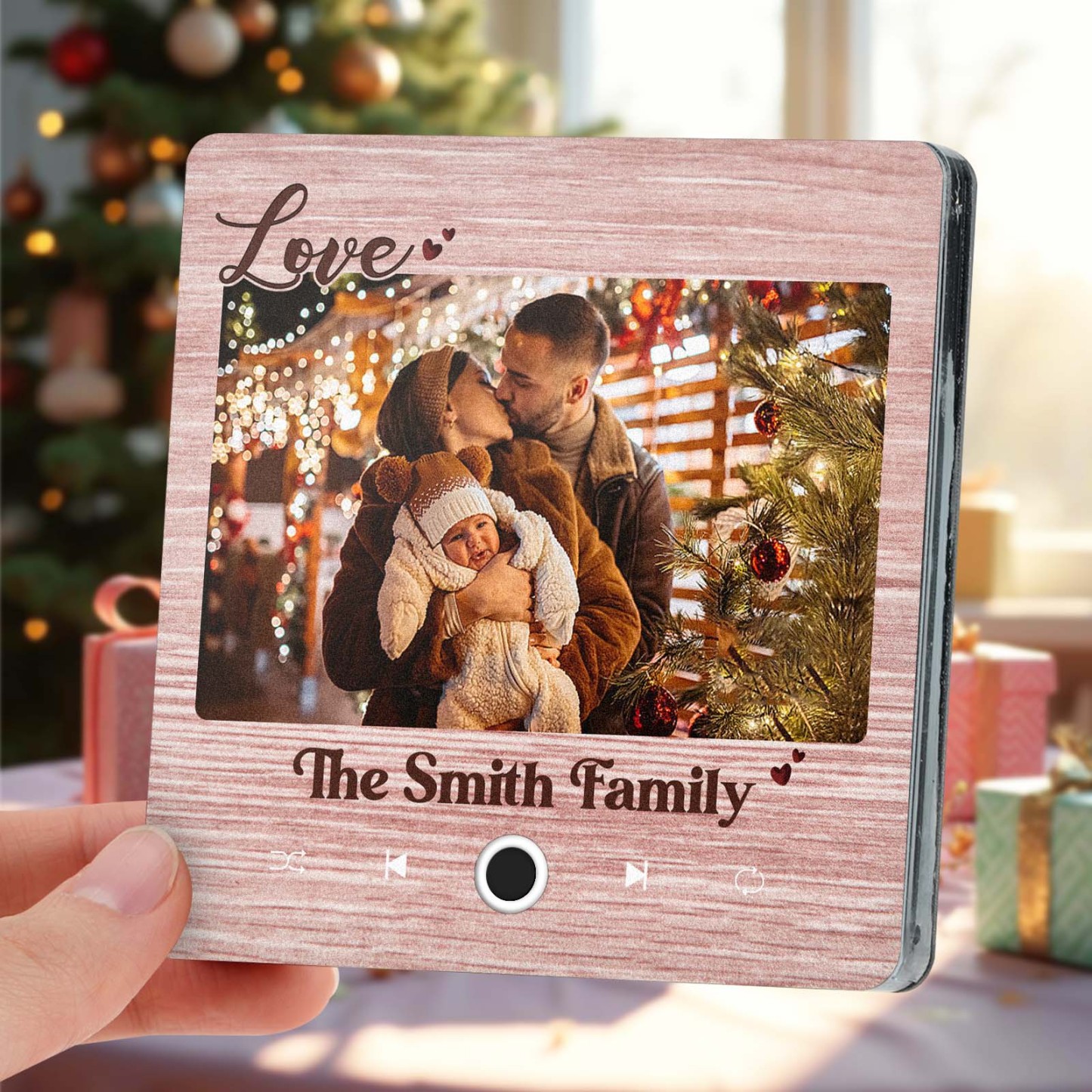 Personalized Music Fridge Magnet Creative Christmas Gift for Family Custom Music Magnets Can Play Songs Family Gifts - photomoonlampau