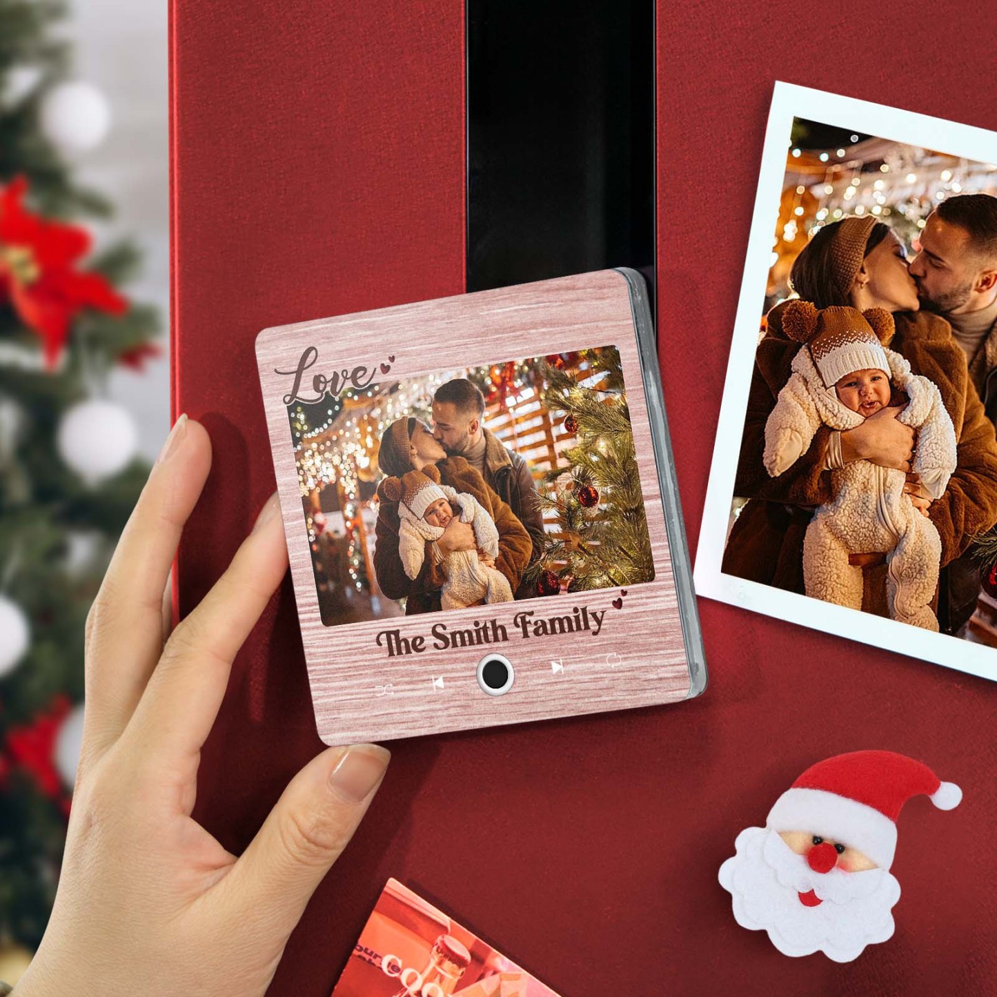 Personalized Music Fridge Magnet Creative Christmas Gift for Family Custom Music Magnets Can Play Songs Family Gifts - photomoonlampau
