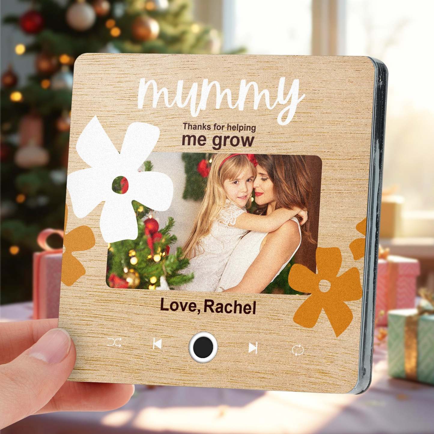 Personalized Music Fridge Magnet Gift for Mom Custom Music Magnets Can Play Songs Christmas Gifts Family Gifts - photomoonlampau