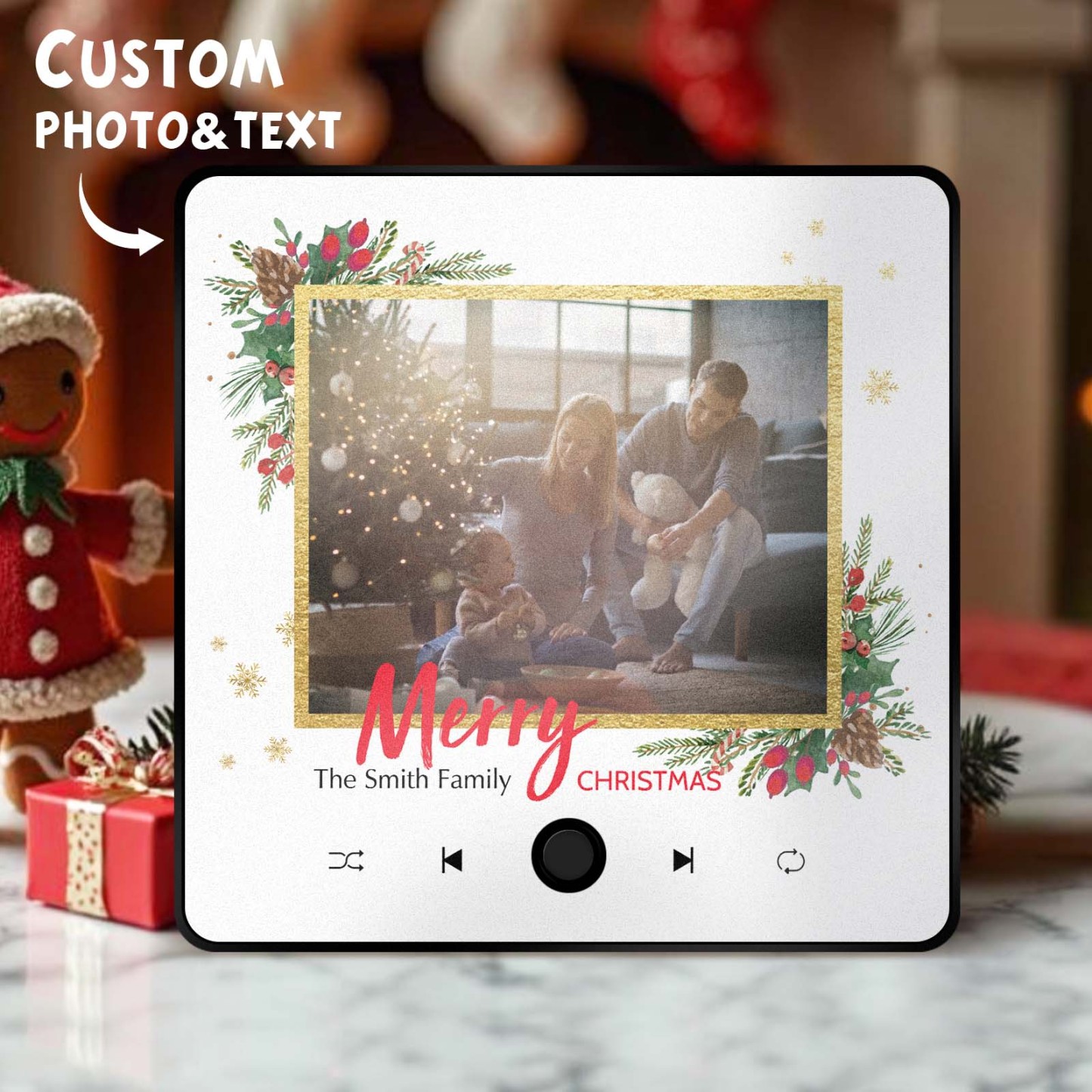 Personalized Music Fridge Magnet Merry Christmas Custom Music Magnets Can Play Songs Christmas Gift Family Gifts - photomoonlampau