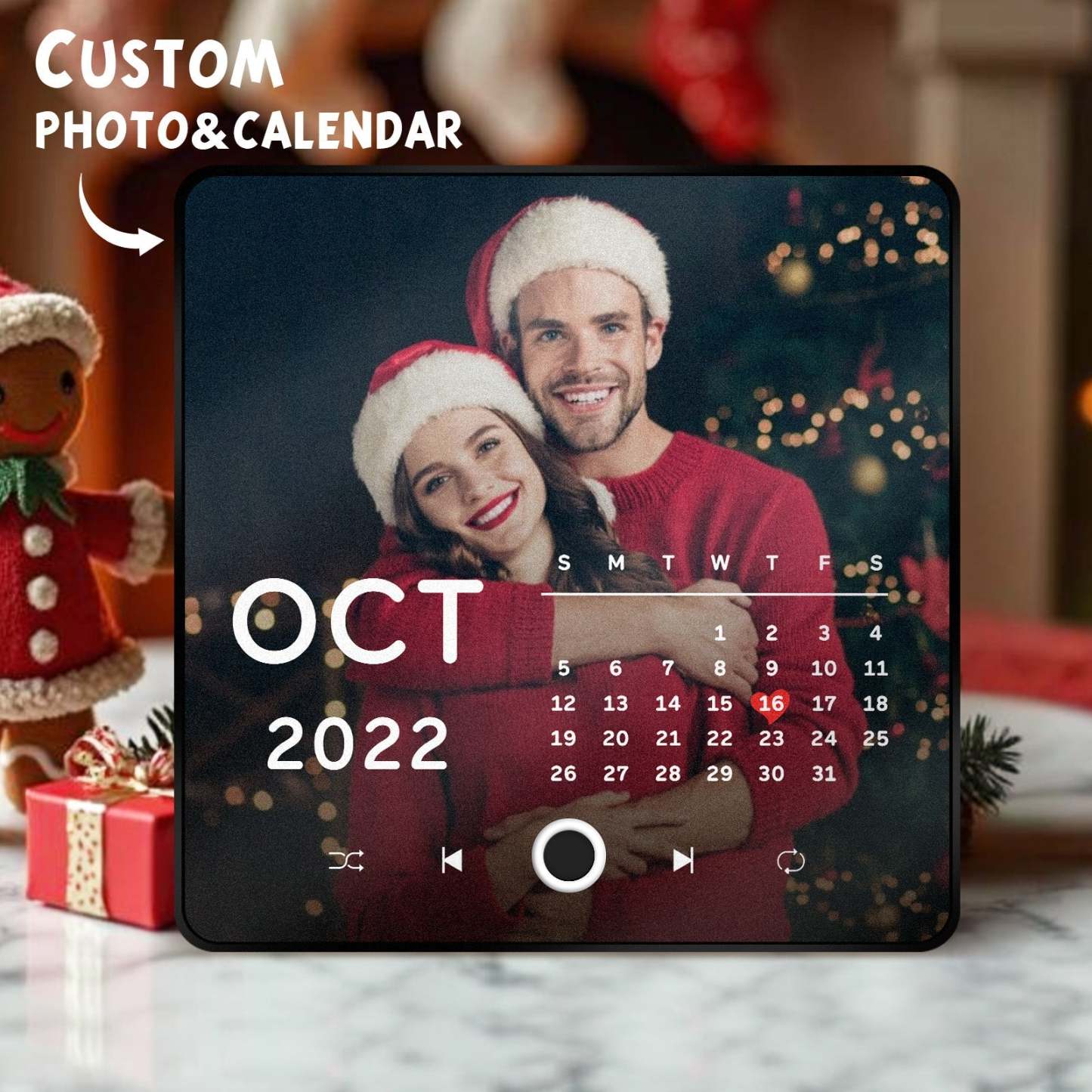 Personalized Photo Calendar Music Fridge Magnet Anniversary Gift Custom Music Magnets Can Play Songs Christmas Gifts - photomoonlampau