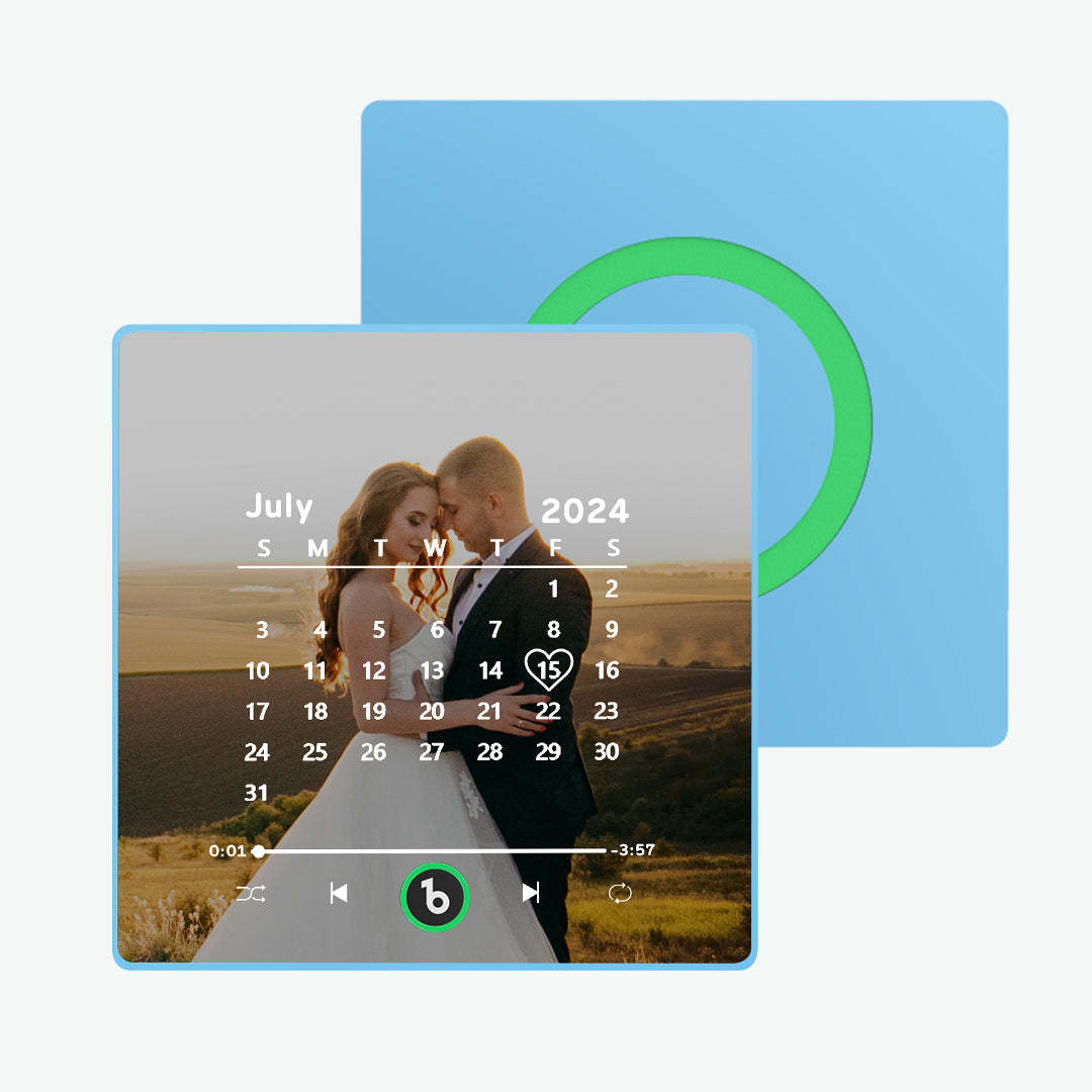 Custom Music Fridge Magnet with Colorful Frame Personalized Calendar Fridge Magnet with Photo Wedding Gift - photomoonlampau