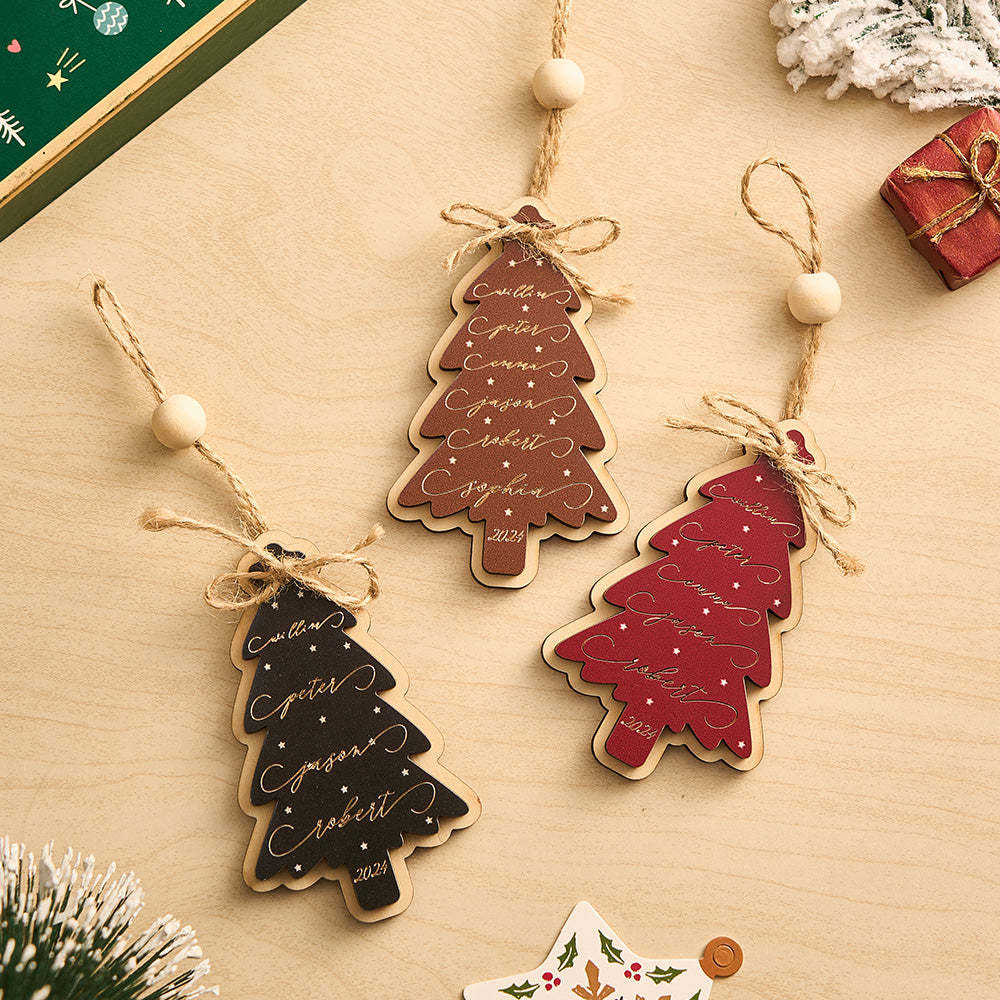 Personalized Family Christmas Ornament Christmas Tree with Family Names Ornament - photomoonlampau