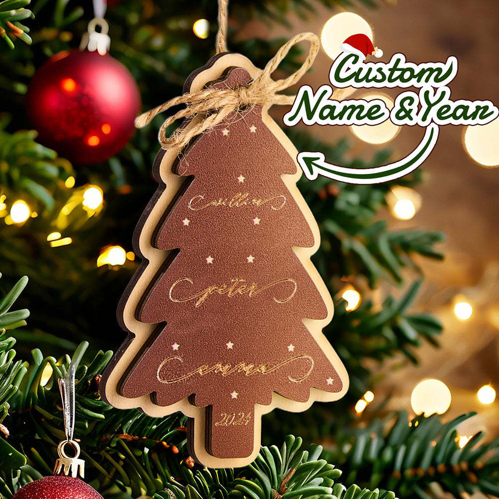 Personalized Family Christmas Ornament Christmas Tree with Family Names Ornament - photomoonlampau