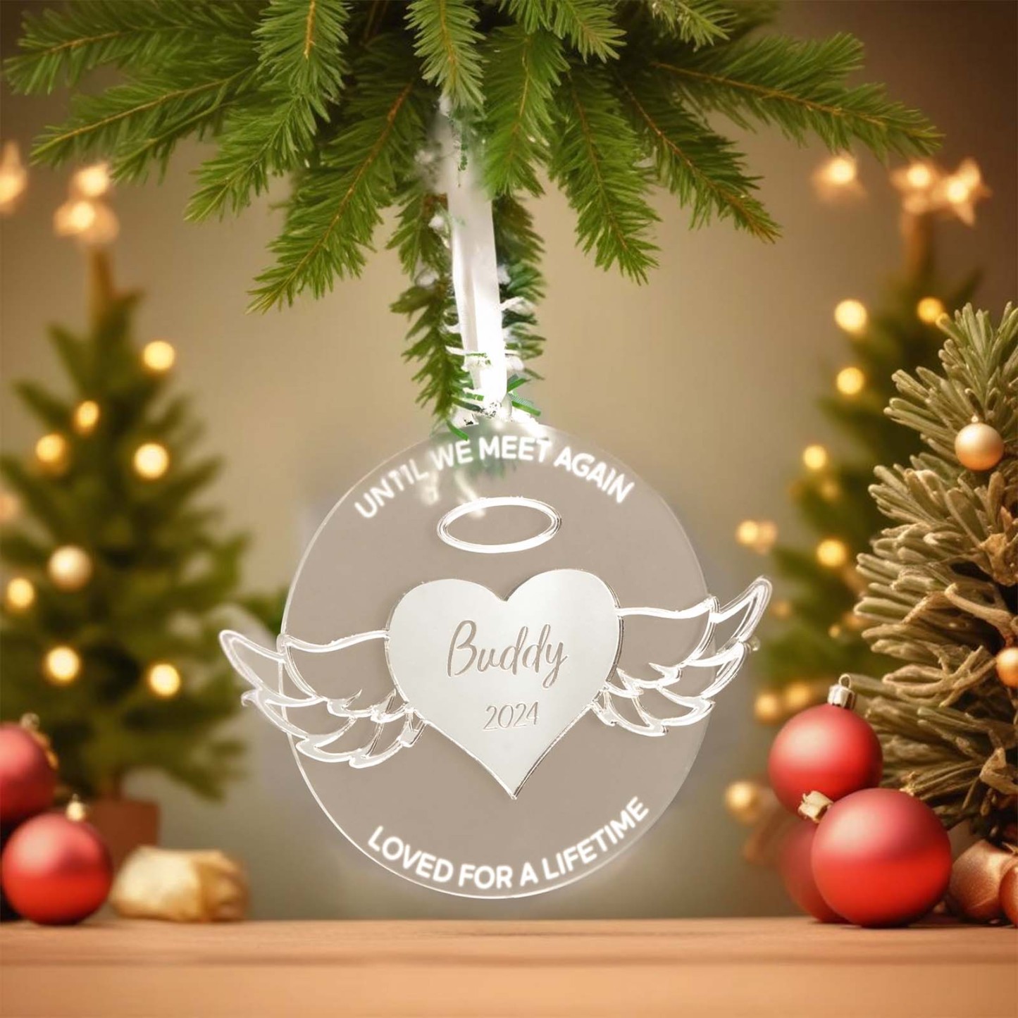 Personalized Wing Ornament Memorial Christmas Ornament Meaningful Christmas Gifts - photomoonlampau