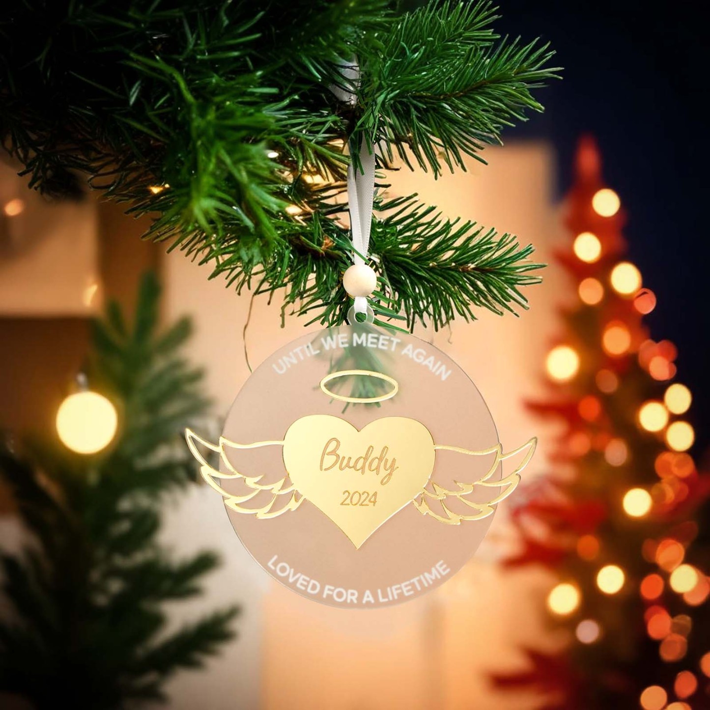 Personalized Wing Ornament Memorial Christmas Ornament Meaningful Christmas Gifts - photomoonlampau