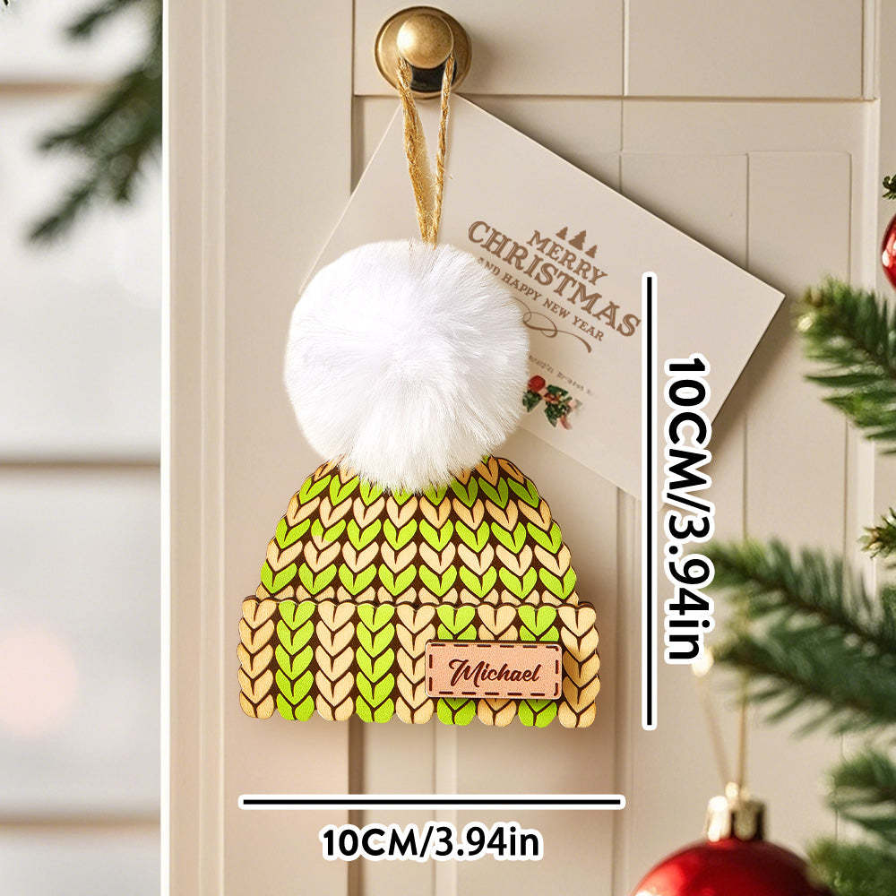 Personalized Name Winter Beanie Hat Christmas Ornament Custom Christmas Winter Mitten Stocking Sweater Ornament - photomoonlampau