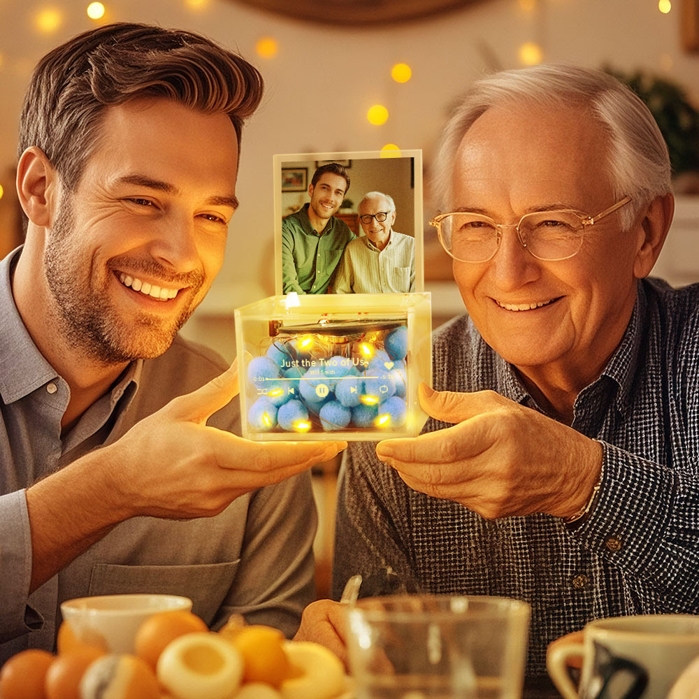 Custom Mini Vinyl Record Player Automatic Music Player Multiple Photos Style Custom Photo For Dad On Father's Day - photomoonlampau