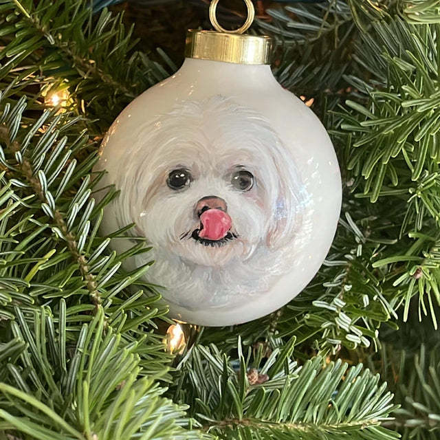 Personalized Pet Face Portrait Ornaments in Artfully Printed Hand-Painted Watercolor Style Custom Christmas Gift - photomoonlampau