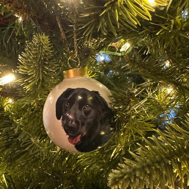 Personalized Pet Face Portrait Ornaments in Artfully Printed Hand-Painted Watercolor Style Custom Christmas Gift - photomoonlampau
