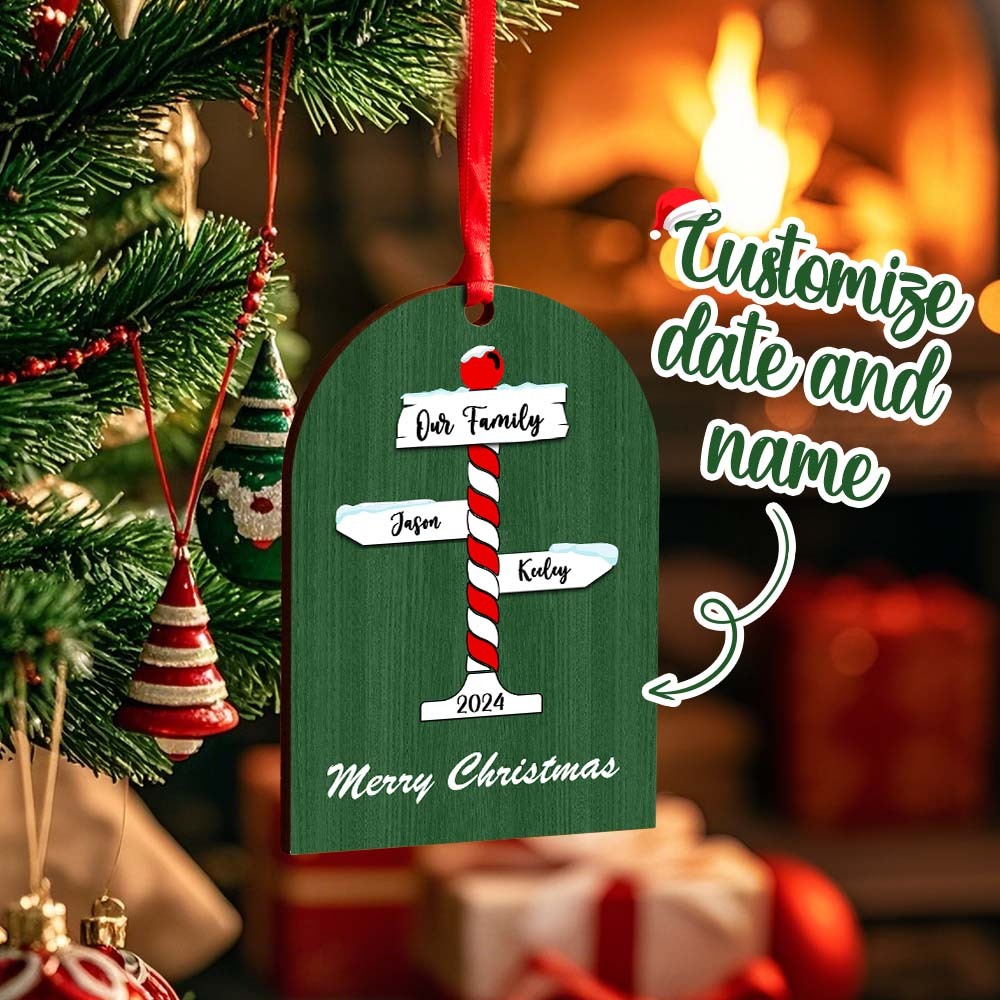 Personalized Family Christmas Ornaments with Family Name Ornament for Christmas Gift - photomoonlampau