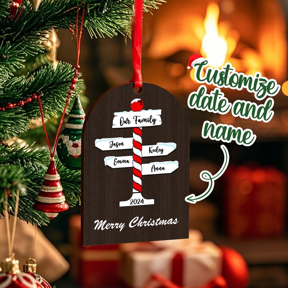 Personalized Family Christmas Ornaments with Family Name Ornament for Christmas Gift - photomoonlampau