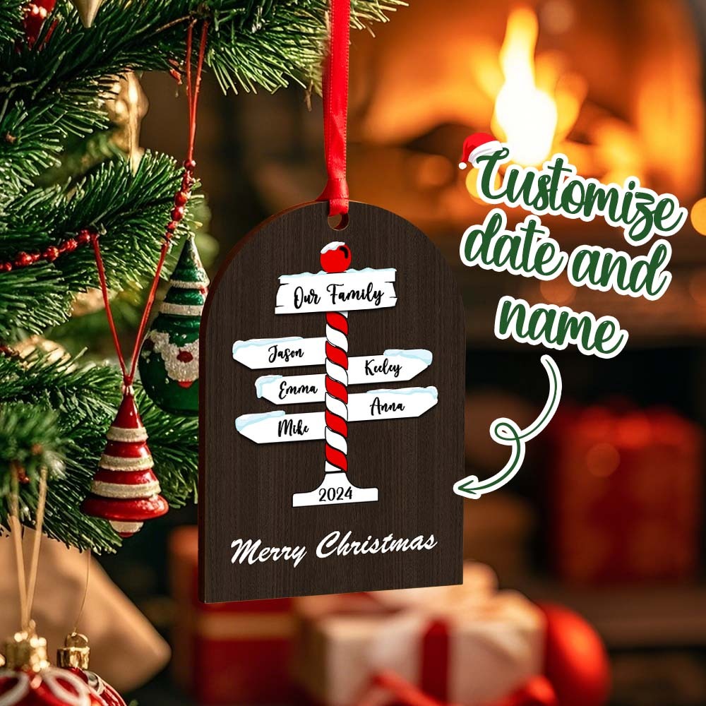 Personalized Family Christmas Ornaments with Family Name Ornament for Christmas Gift - photomoonlampau