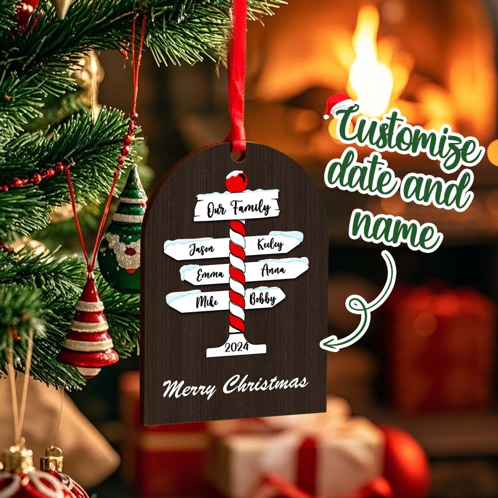 Personalized Family Christmas Ornaments with Family Name Ornament for Christmas Gift - photomoonlampau