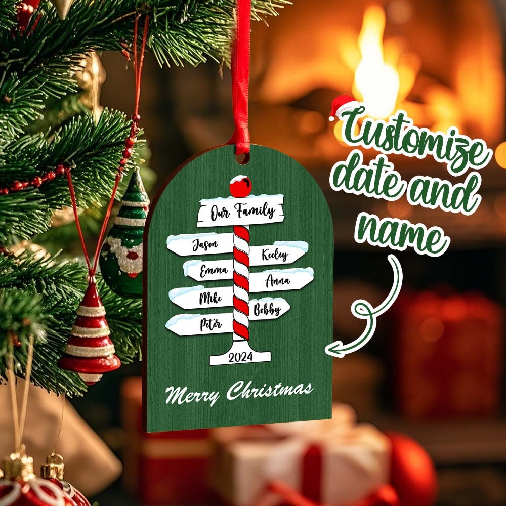 Personalized Family Christmas Ornaments with Family Name Ornament for Christmas Gift - photomoonlampau