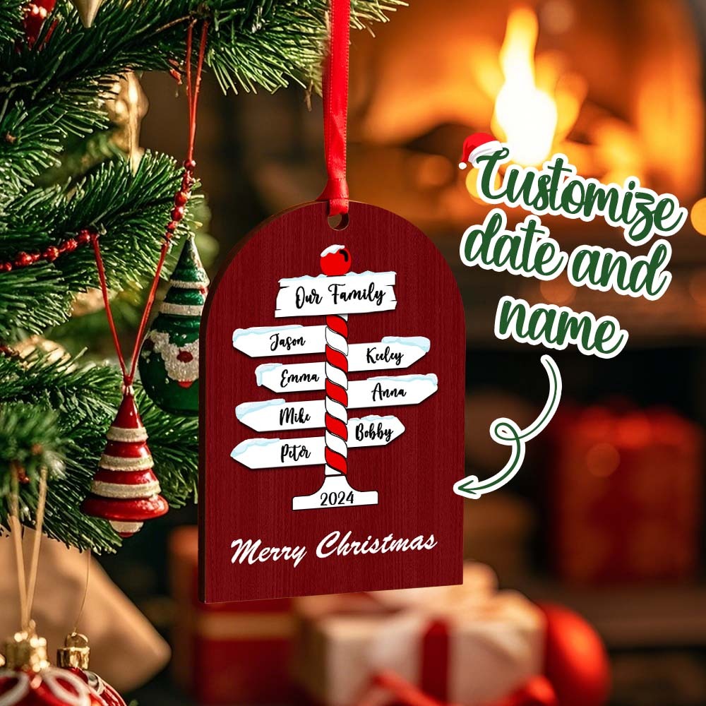 Personalized Family Christmas Ornaments with Family Name Ornament for Christmas Gift - photomoonlampau