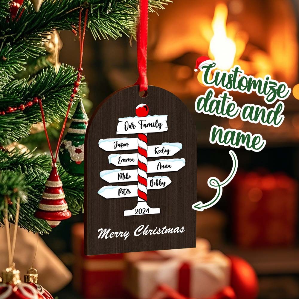 Personalized Family Christmas Ornaments with Family Name Ornament for Christmas Gift - photomoonlampau