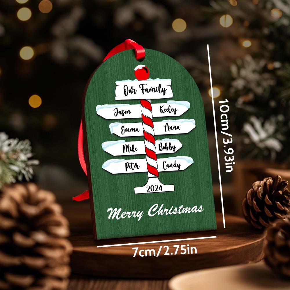 Personalized Family Christmas Ornaments with Family Name Ornament for Christmas Gift - photomoonlampau