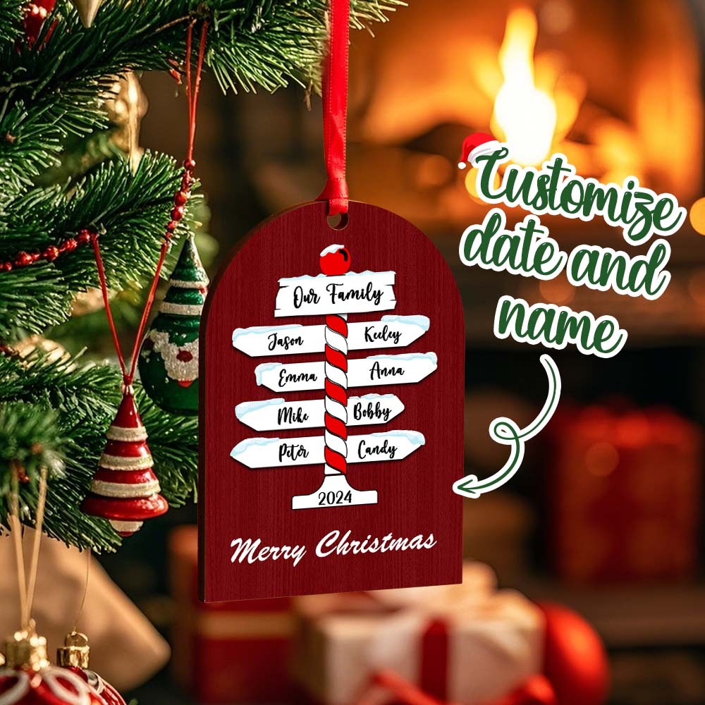 Personalized Family Christmas Ornaments with Family Name Ornament for Christmas Gift - photomoonlampau