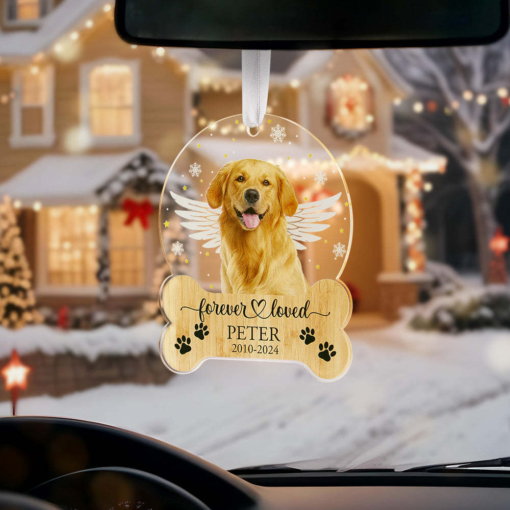 Personalized Pet Memorial Ornament Dog Christmas Ornaments Pet Loss Keepsake Gift for Pet Lovers - photomoonlampau