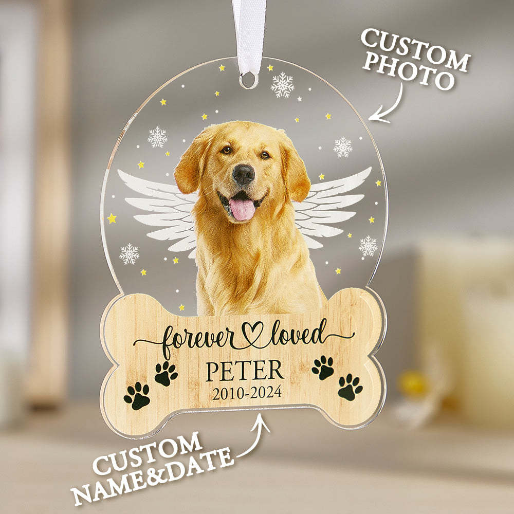 Personalized Pet Memorial Ornament Dog Christmas Ornaments Pet Loss Keepsake Gift for Pet Lovers - photomoonlampau