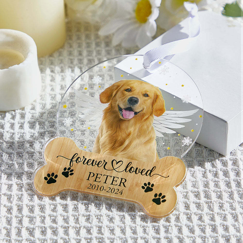 Personalized Pet Memorial Ornament Dog Christmas Ornaments Pet Loss Keepsake Gift for Pet Lovers - photomoonlampau