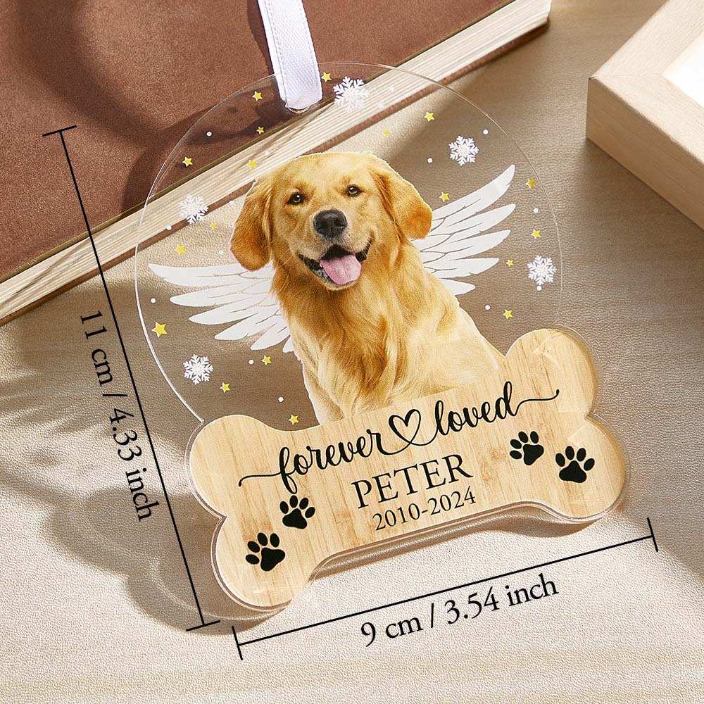 Personalized Pet Memorial Ornament Dog Christmas Ornaments Pet Loss Keepsake Gift for Pet Lovers - photomoonlampau