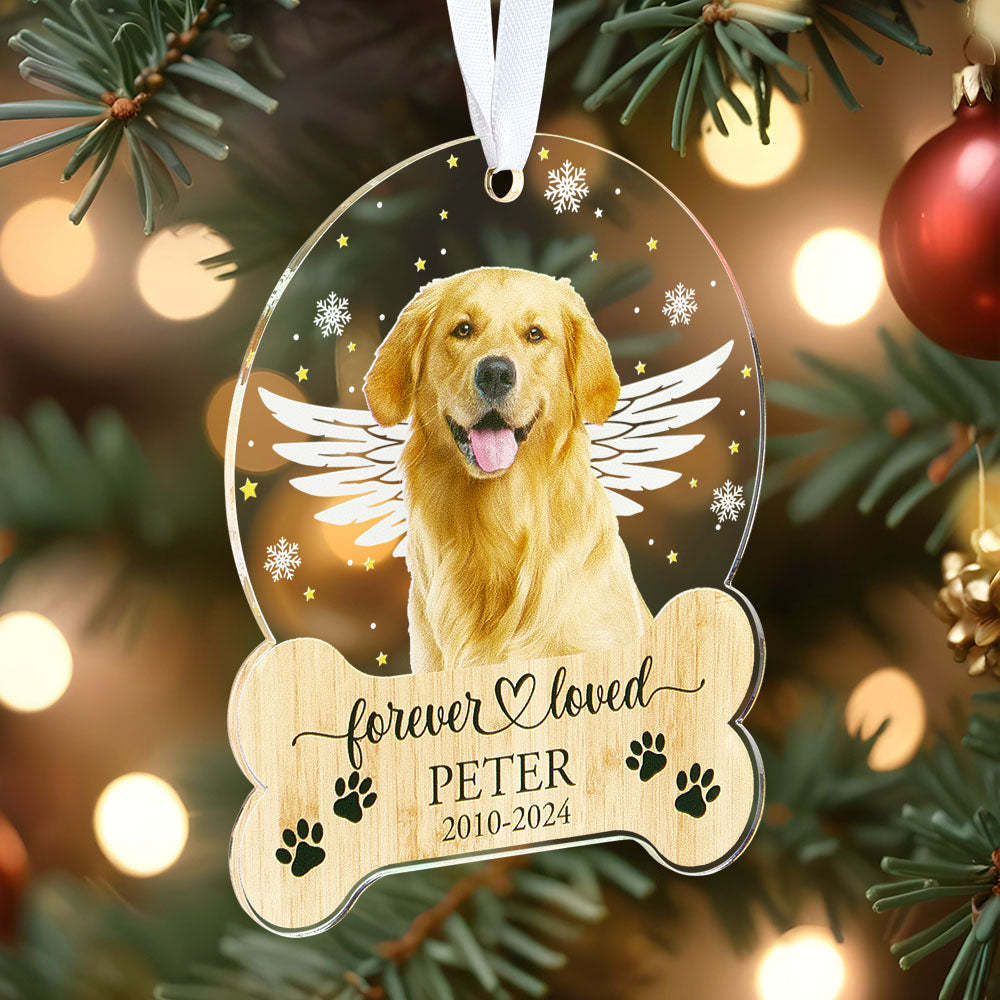 Personalized Pet Memorial Ornament Dog Christmas Ornaments Pet Loss Keepsake Gift for Pet Lovers - photomoonlampau