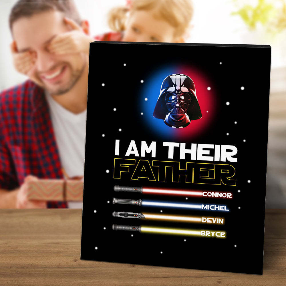Personalised I Am Their Father Sign Light Saber Plaque Gift for Dad - photomoonlampau