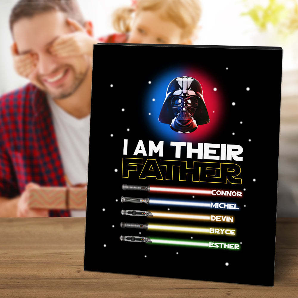 Personalised I Am Their Father Sign Light Saber Plaque Gift for Dad - photomoonlampau