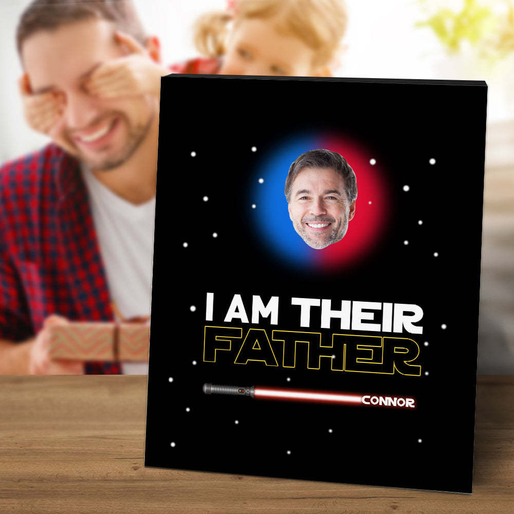 Personalised I Am Their Father Sign Light Saber Plaque Gift for Dad - photomoonlampau