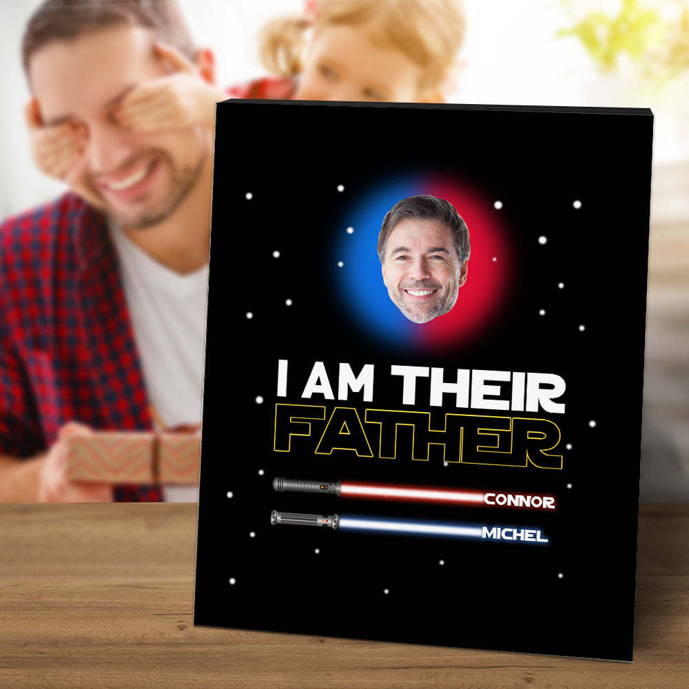 Personalised I Am Their Father Sign Light Saber Plaque Gift for Dad - photomoonlampau
