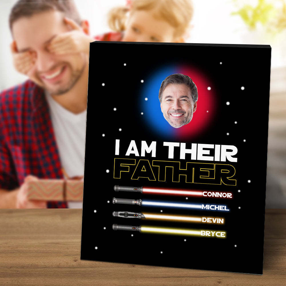 Personalised I Am Their Father Sign Light Saber Plaque Gift for Dad - photomoonlampau