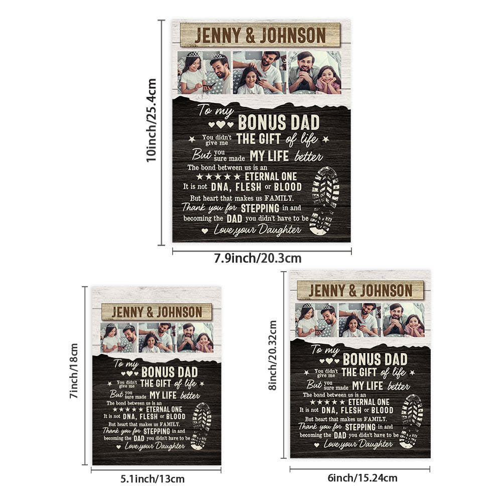 Personalized Desktop Picture Frame Custom Bonus Dad Sign Father's Day Gift - photomoonlampau