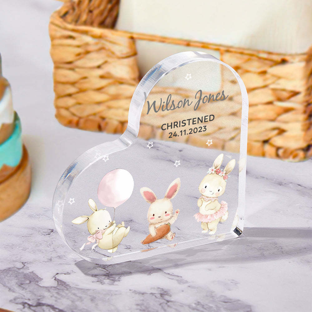 Personalized Name Christening Date Gift Custom Animals Ornaments Gift for New Baby - photomoonlampau