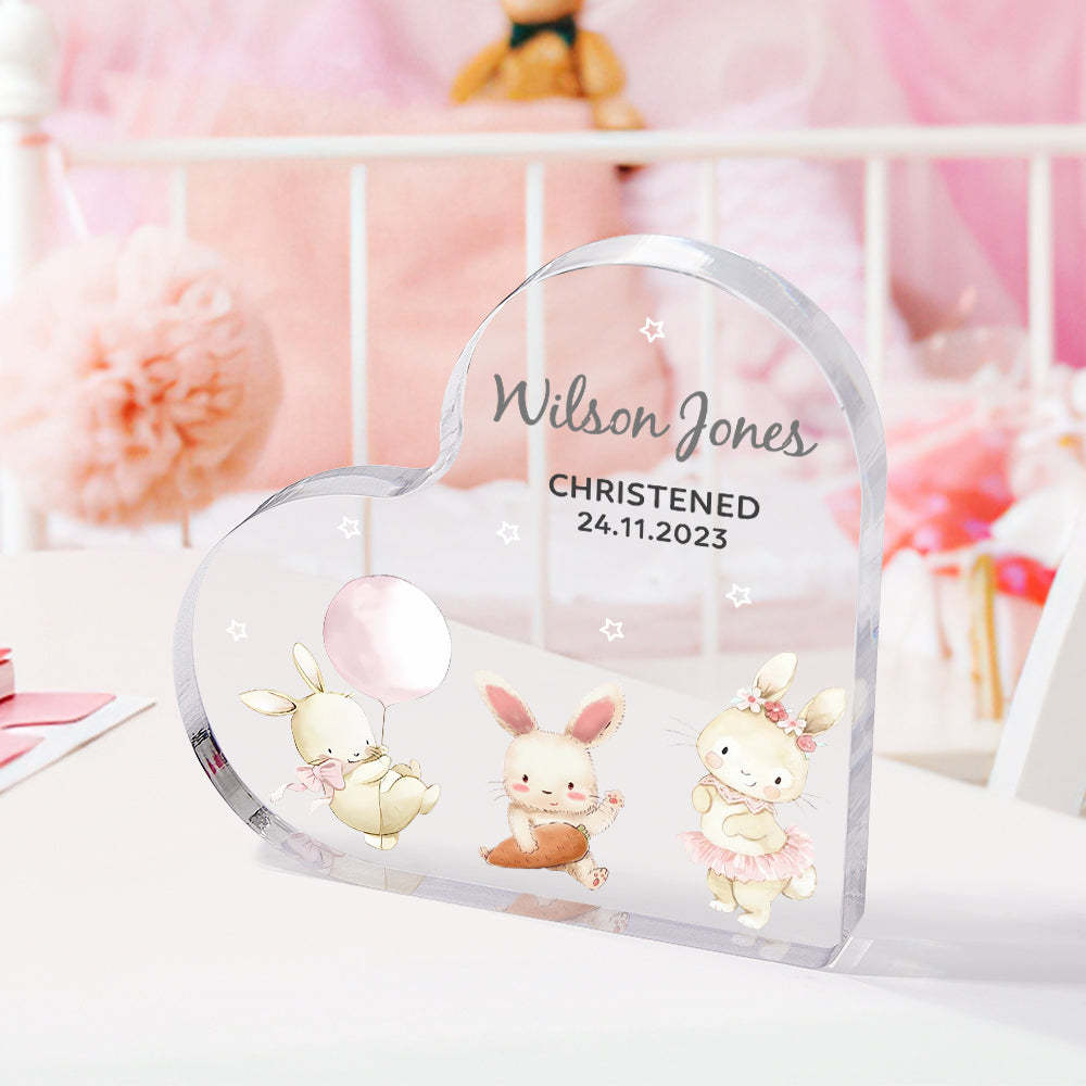 Personalized Name Christening Date Gift Custom Animals Ornaments Gift for New Baby - photomoonlampau
