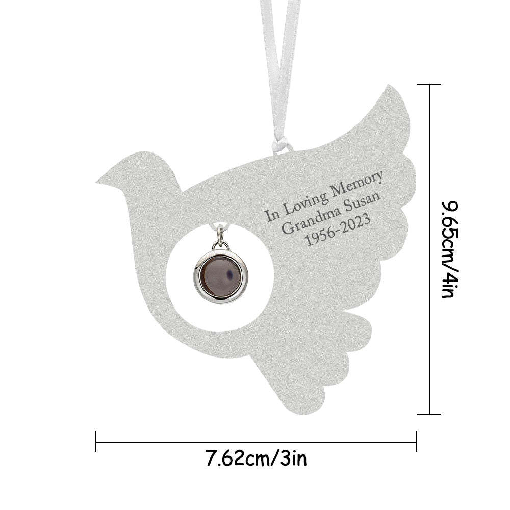 Personalised Projection Ornament Custom Photo Bird Ornament for Memorial Gifts - photomoonlampau
