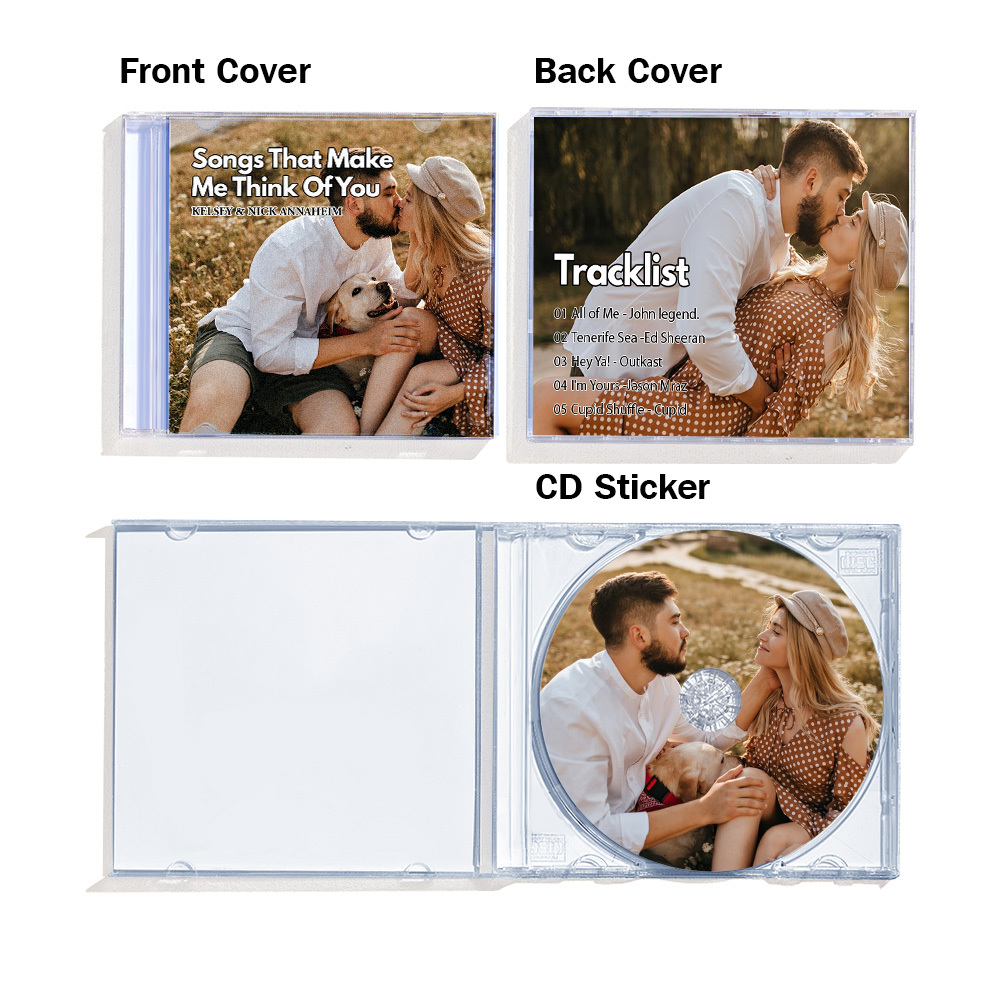 Custom CD & Jewel Case 5-20 Songs| Valentines, Anniversary Wedding Gift PrintYourDisc Custom CD Mixtape | Personalized Custom CD Album - photomoonlampau