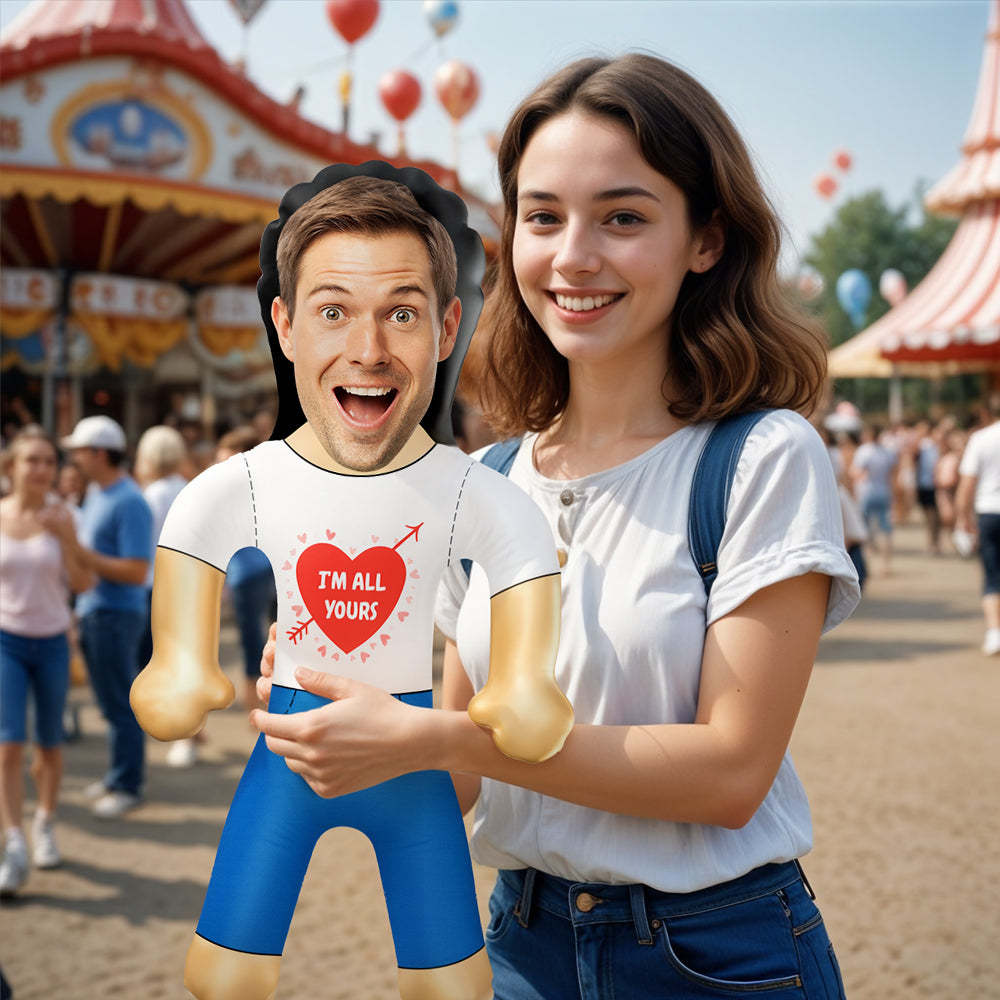Personalized Couple Blow Up Doll Custom Your Face & Text Air Minime Doll - photomoonlampau