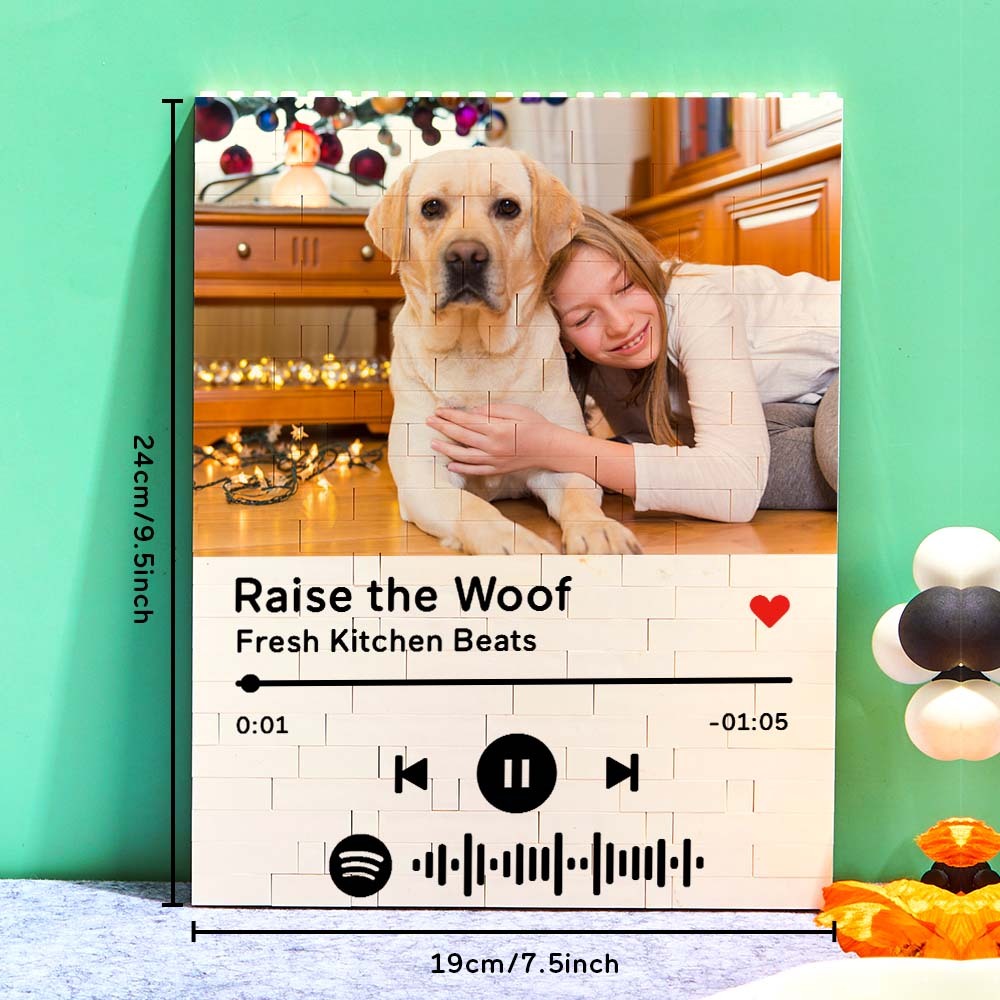 Personalized Photo Building Block Custom Spotify Code Gifts for Him - photomoonlampau