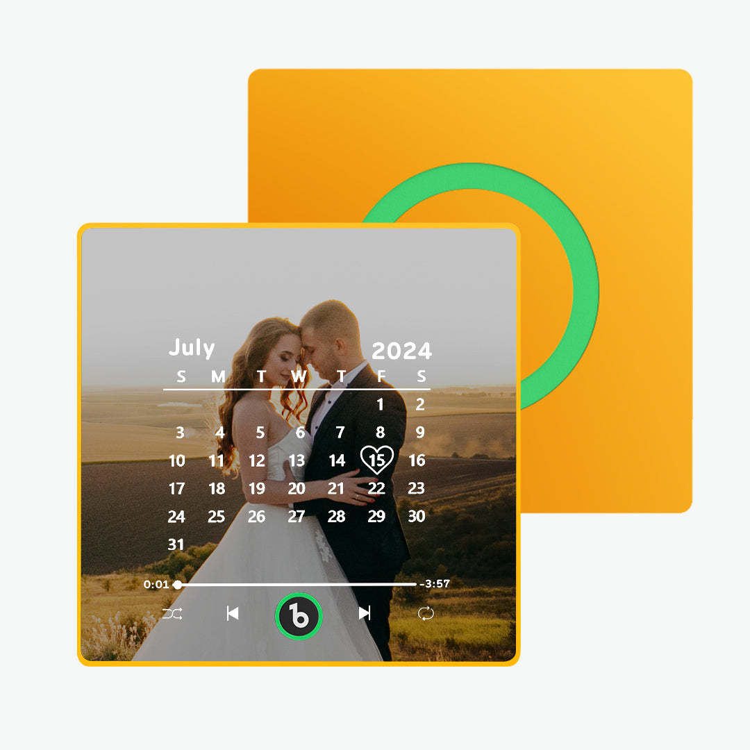 Custom Music Fridge Magnet with Colorful Frame Personalized Calendar Fridge Magnet with Photo Wedding Gift - photomoonlampau