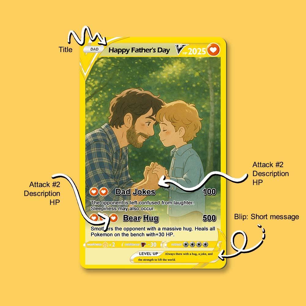 Custom Anime Monster Card Trading Card Wallet Insert Card Father's Day Gifts for Dad Father's Day - photomoonlampau