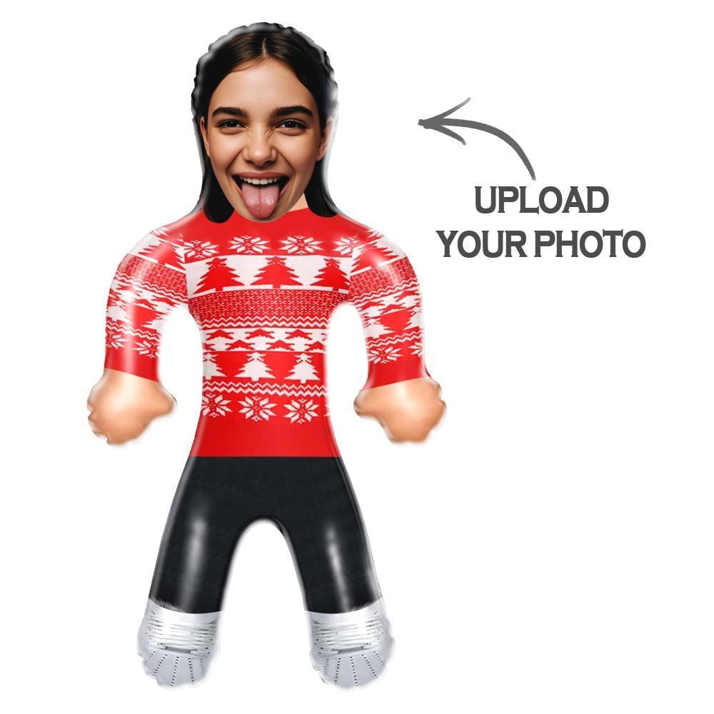 Personalized Blow Up Doll Red Christmas Jumper Air Minime Doll Funny Inflatable Doll Christmas Gift - photomoonlampau